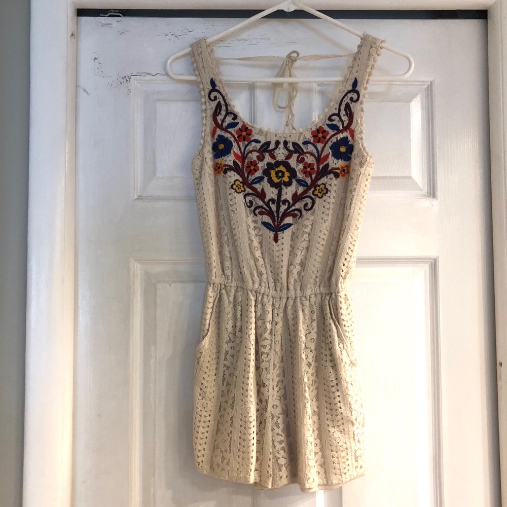 Lace crochet romper